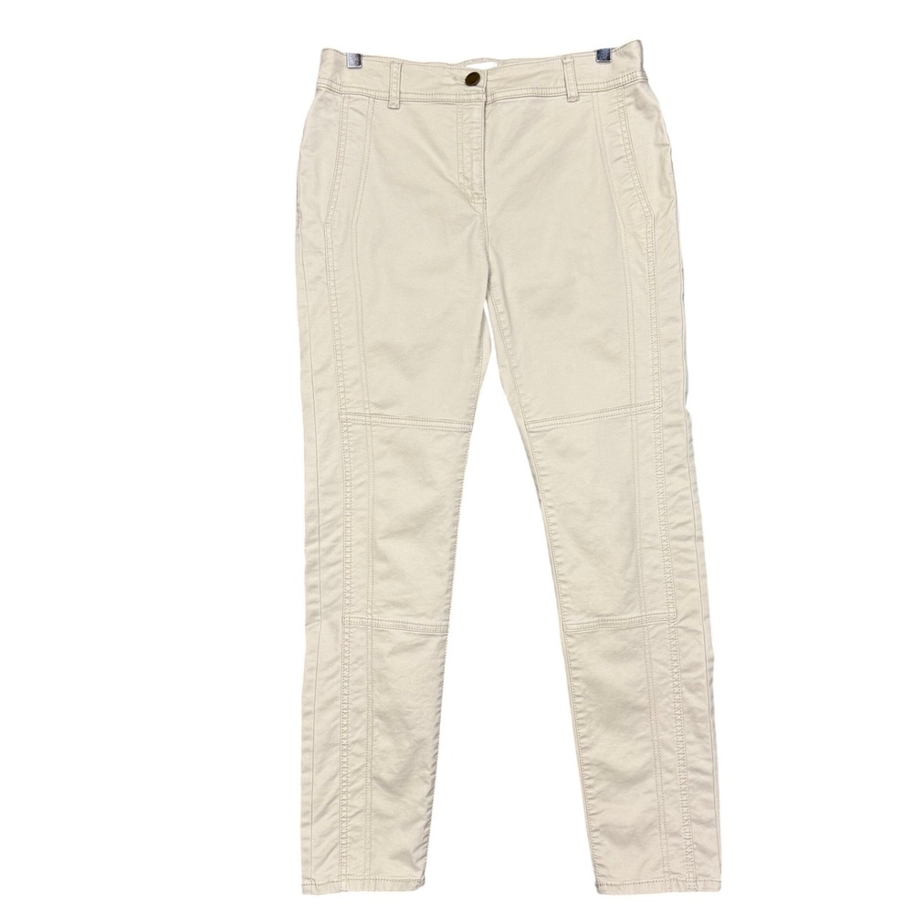 Chicos Pants 0 Womens 4 Khaki Beige Utility Moto Style Cotton Stretch 30x29